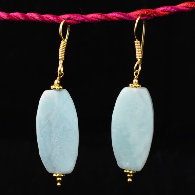 Pearlz Ocean Amazonite Gemstone 2.5 Inches Dangle & Drop Earring Alloy Drops & Danglers