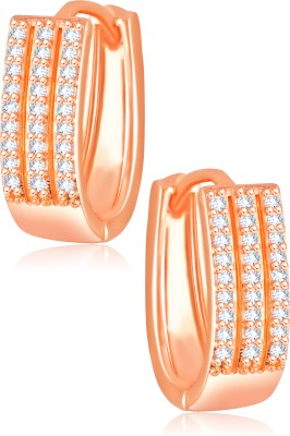 AMAAL Earrings for girls women Rose gold ear rings Bali hoop AD CZ american diamond Crystal, Cubic Zirconia, Diamond Alloy, Crystal, Metal, Copper, Brass, Stone Huggie Earring, Stud Earring, Clip-on Earring, Earring Set, Hoop Earring