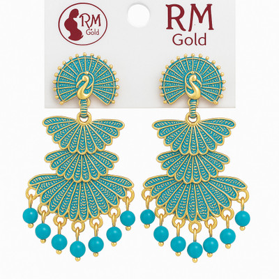 kamlesh Peacock Design Traditional Earrings Andalusite Alloy Jhumki Earring