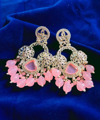 Hengarr Three_Round_Peach-5 Cubic Zirconia Brass Earring Set