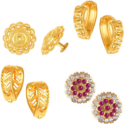 VIGHNAHARTA Premium Earring Combo Set 4 Pair Earrings For Women & Girls Cubic Zirconia Alloy Stud Earring, Clip-on Earring