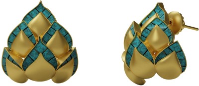 Bhavya Ramesh Laddoo Earbulbs Turquoise Gold Turquoise Sterling Silver Stud Earring