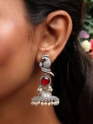Dressberry Silver Earring for Women & Girls Diamond Brass Drops & Danglers