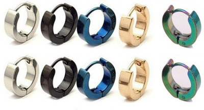 Heer Collection Mens & Women Fashion Jewellery Valentine Combo of Hoop Pierced Stud Bali Earring Stainless Steel Stud Earring, Clip-on Earring, Hoop Earring