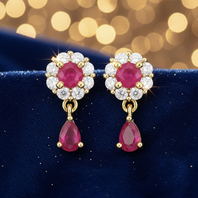SHI Jewellery American Diamond Earrings for women & girls Cubic Zirconia Brass Stud Earring