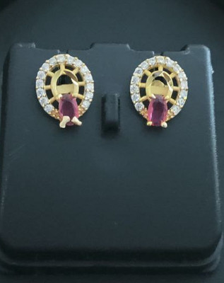 Rohit Fashion Ethnic Casual Stud Earrings For Girl's And Women's Wear Diamond Brass Stud Earring