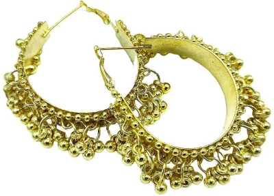 Yash Jewels Emporium Traditional Handmade Gold Plated Ghingroo Hoop Earrings Brass Hoop Earring