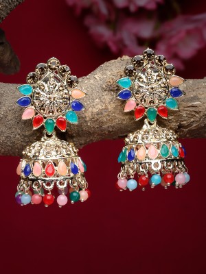 Studio Sukkhi Traditional Multicolor AD Stones Studded Jhumka/Jhumki Earrings Alloy Jhumki Earring