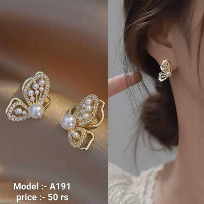 DiegoEnterprise Stylish Butterfly earnings for women Alloy Stud Earring