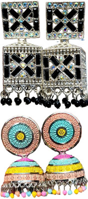Hernger traders Earring-Box-06_01 & Rainbow-Earrings002_04 Cubic Zirconia Alloy Earring Set