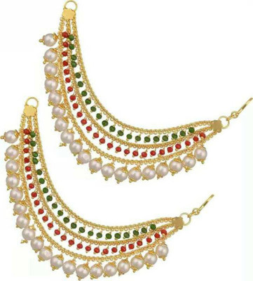 Gyaan Jewels Gyaan Jewels Kaan Chain Beads, Pearl Brass Ear Thread