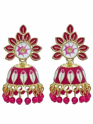 alysa Gold Plated Meenakari Traditional Temple Jhumka/Jhumki Earring For Women & Girls Alloy Jhumki Earring