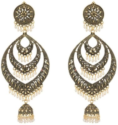 Jewels Capital Traditional Gold Plated Partywear Metalic Alloy Light Weight Jhumka Cubic Zirconia Alloy Jhumki Earring