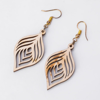 lob lob creation Wood Earring Set