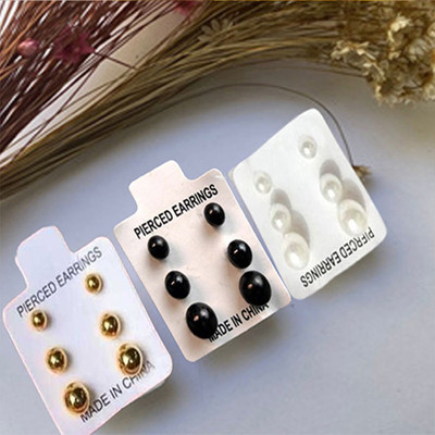 Shivarth Korean Earrings Pearl Gold Plated Stud western Earring For Women & Girls 9-Pairs Pearl Plastic Stud Earring