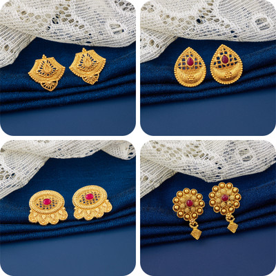 pearl jewellery Brass Earring Set, Stud Earring, Jhumki Earring Diamond Brass Jhumki Earring, Stud Earring, Hoop Earring