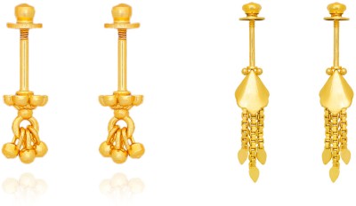 Drashti Collection Traditional Gold Platted Bugadi Earrings Pack Of 2 Pair Brass Drops & Danglers