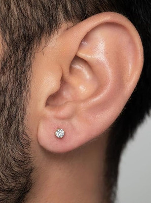 Sharvi Stud Earrings for Men & Boys Anniversary Gift - Men Fashion Accessories Pearl Alloy, Crystal Stud Earring