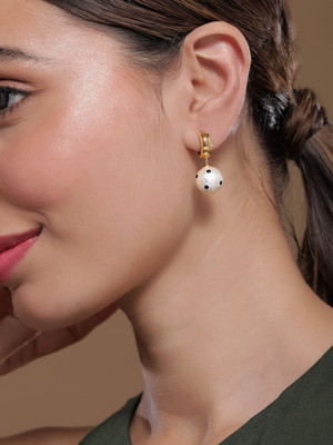 Rubans Voguish 18K Gold Plated Cubic Zirconia Copper Drops & Danglers