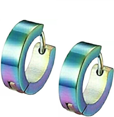 Heer Collection Multi-Color Hoop Earrings - 1 Pair (M:01) Stainless Steel Stud Earring, Clip-on Earring, Earring Set, Magnetic Earring