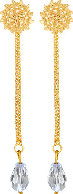 VIGHNAHARTA Gold Plated Removable Stud and Chain Drop Earring Combo set For Women and Girls Crystal Alloy Stud Earring, Drops & Danglers, Ear Thread