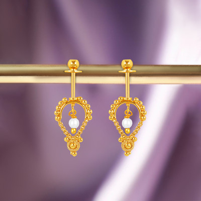 LUV FASHION Traditional Micron Plated Maharashtrian Look Bugadi earrings Brass Ear Thread