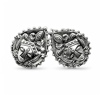 Shree Ju Trending And Unique Goddess Durga Oxidized Designed Tops Earring For Women Girls Brass Hoop Earring, Huggie Earring, Plug Earring, Stud Earring, Earring Set