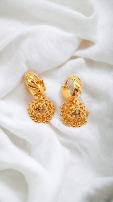 Royal Covering Latest and Trendy 1 Gram Gold Plated Jhumki Earring for Women & Girls, Copper, Brass Drops & Danglers, Earring Set, Jhumki Earring, Huggie Earring