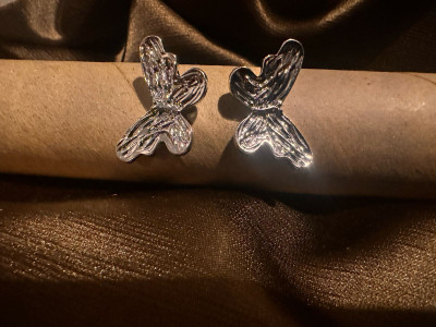 Anouka Silver Flutter Abstract Studs Alloy Stud Earring