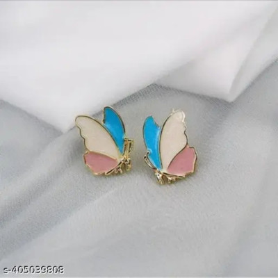 RISHASTYLE Butterfly motive earrings korean temperment shining earrings Zircon Alloy Stud Earring