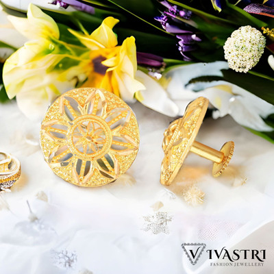 VIVASTRI South Screw back alloy Gold Plated Stud Earring for Women and Girls Alloy Stud Earring