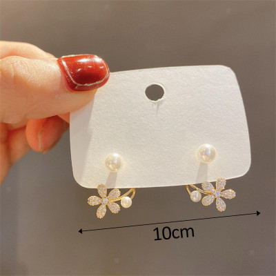 polluxcraft PolluxCraft Korean Earrings For Women & Girls /Pearl Zircon Earrings Zircon Alloy Drops & Danglers