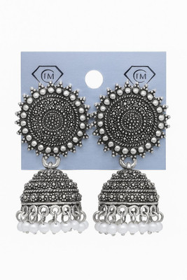 DANGAR ENTERPRISE Stylish Oxidized Silver Short Jhumka Earrings for Women & Girls Diamond Alloy Stud Earring, Drops & Danglers, Jhumki Earring