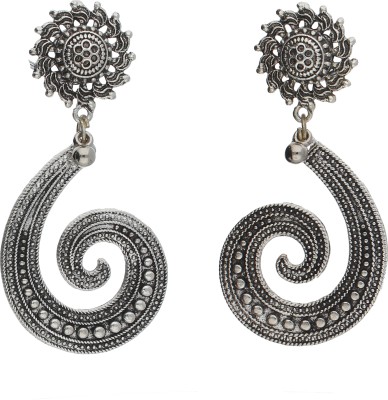 I Jewels I Jewels Oxidized Silver Earrings for Women (ES03) German Silver Drops & Danglers