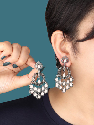 Arti creations Stylish Fashionable Latest Design Drop Danglers Earring set for Girls & Women Cubic Zirconia Alloy, Stone Hoop Earring