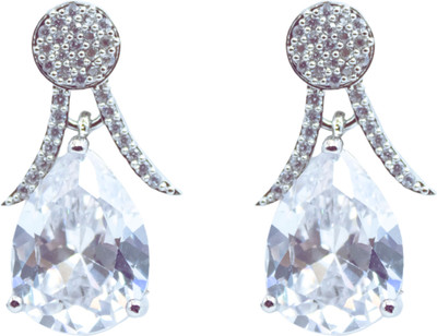ZEELLO Jewellery For Women & Girls AD Studs Cubic Zirconia Brass, Copper Earring Set
