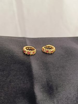 KAKOSHI IMITATION WOMEN EARRING Ruby, Diamond Brass Hoop Earring