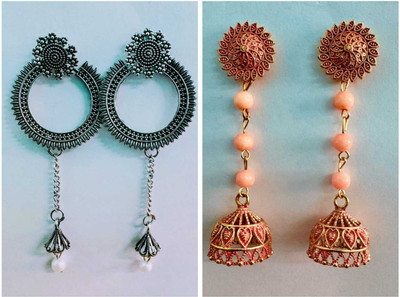 LASKAPRO EAR DROP AND DANGLER EARRING IN 1PACK 2 TYPES OF EARRING Alloy Ear Thread, Drops & Danglers