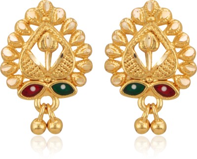 VIVASTRI Allure Beautiful Earrings Gold Plated CZ JhumkI for Women and Girls Brass Jhumki Alloy Stud Earring
