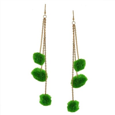 FashMade FK-Green Tassel Earring Fabric Tassel Earring