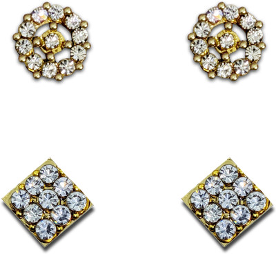 Comet Busters Floral Ear Studs Stick Ons Self Adhesive Fake Ear Studs (Earstud012) Stone Stud Earring