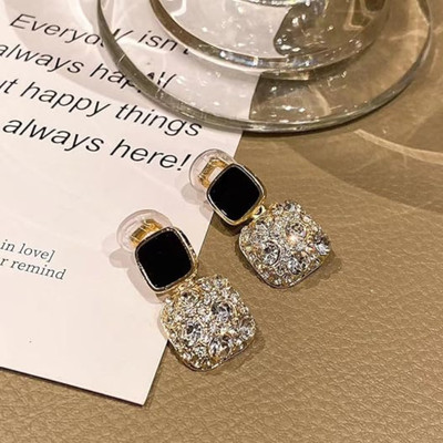 Sana creation Elegant Black Zirconia Earrings Alloy Drops & Danglers Zircon Alloy Drops & Danglers, Earring Set