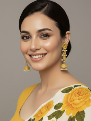 alysa Premium Meena Long Alloy Jhumki Earring