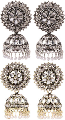 Keviv Wedding & Engagement Earring Combo for Women Beads, Pearl Alloy, Brass Earring Set