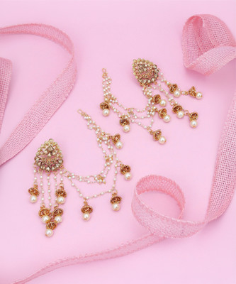 Sukkhi Incredible Gold Plated Bahubali Inspired Long Chain Jhumki Earrings For Women Alloy Cuff Earring
