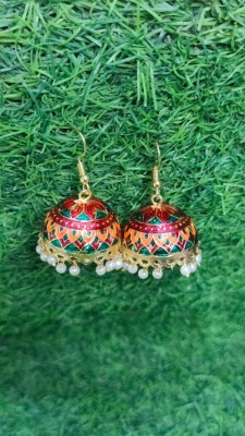 Kaima Traditional Latest Meenakari Beads Jhumka Earrings Jhumki Beads Alloy Jhumki Earring