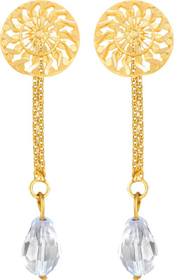 VIGHNAHARTA Removable Studs 1 pair Stud 1 chain drop earring for women and Girls Beads Brass Drops & Danglers