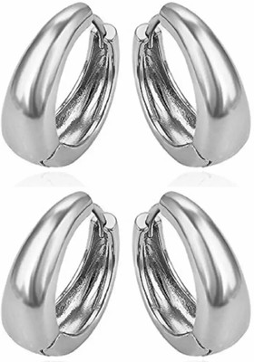 Heer Collection Mens & Women Fashion Jewellery Silver Golden Stud Salman Khan style Kaju Bali Stainless Steel, Metal Hoop Earring
