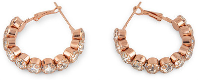 Prita By Priyaasi Stone Studded Hoops Set of 2 Brass Hoop Earring