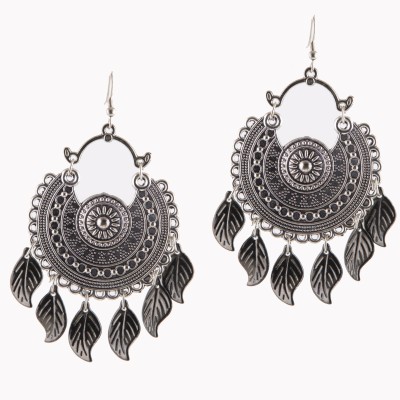 Jamleen Gallery Jamleen Gallery Black Leaf Oxidized Jhumki Earring for Girl & Women Alloy Jhumki Earring